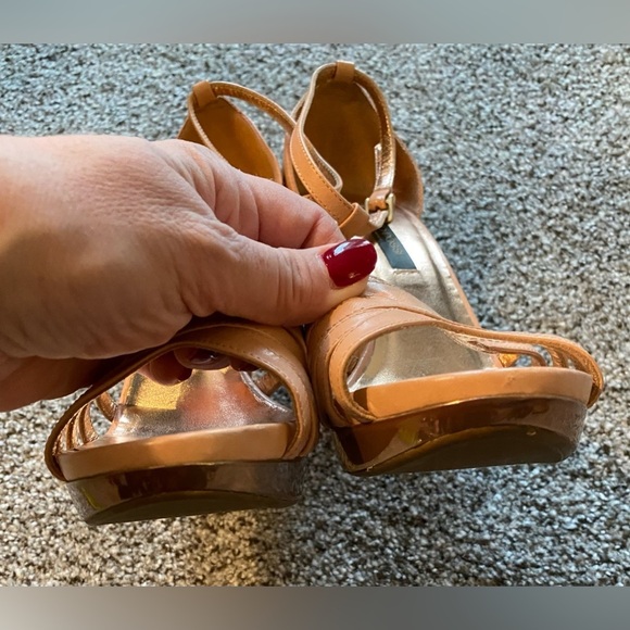 SERGIO ROSSI 36.5 6 Blush Pink Nude Leather Strappy Sandals W Gold Accents R$650 - Picture 5 of 12